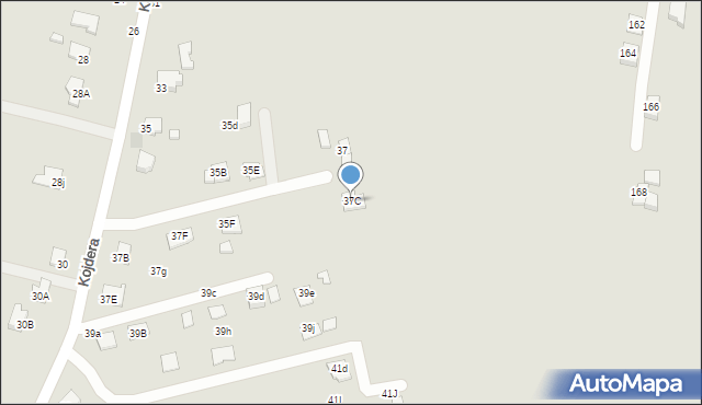 Krosno, Kojdera Franciszka, ks., 37C, mapa Krosna