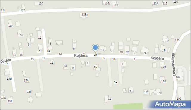 Krosno, Kojdera Franciszka, ks., 4b, mapa Krosna