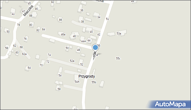 Krosno, Kojdera Franciszka, ks., 55a, mapa Krosna