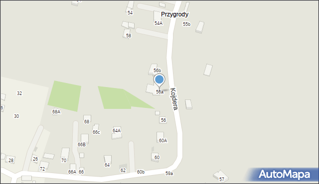 Krosno, Kojdera Franciszka, ks., 56a, mapa Krosna