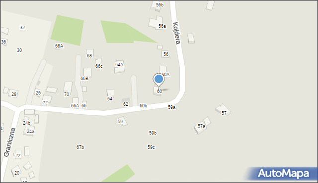 Krosno, Kojdera Franciszka, ks., 60, mapa Krosna