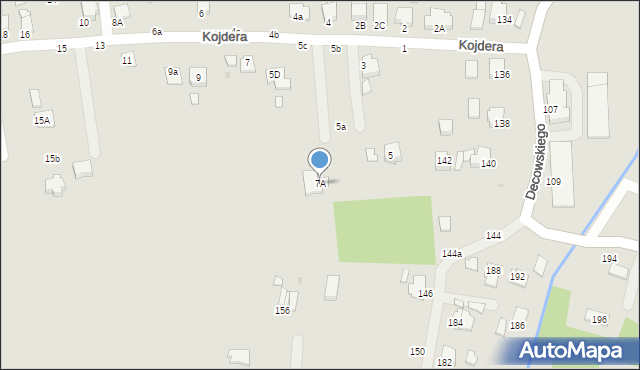 Krosno, Kojdera Franciszka, ks., 7A, mapa Krosna