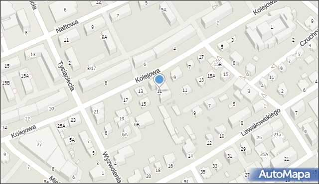 Krosno, Kolejowa, 11, mapa Krosna