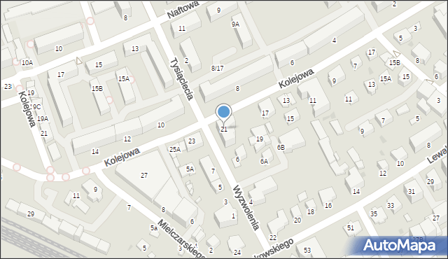 Krosno, Kolejowa, 21, mapa Krosna