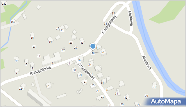 Krosno, Konopnickiej Marii, 8b, mapa Krosna