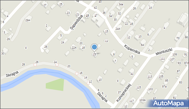 Krosno, Kopernika Mikołaja, 13, mapa Krosna