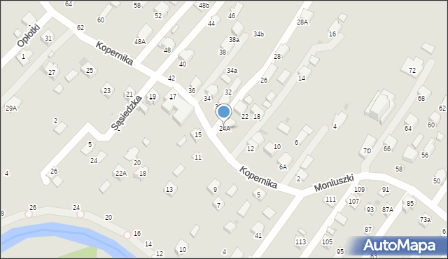 Krosno, Kopernika Mikołaja, 24A, mapa Krosna