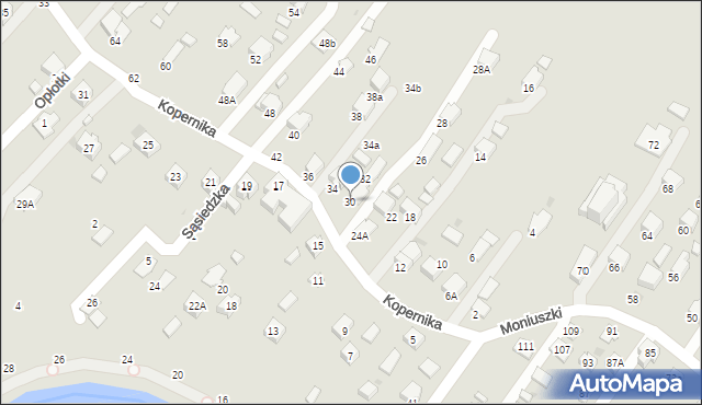 Krosno, Kopernika Mikołaja, 30, mapa Krosna