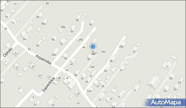 Krosno, Kopernika Mikołaja, 38a, mapa Krosna