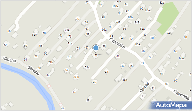 Krosno, Kopernika Mikołaja, 53, mapa Krosna