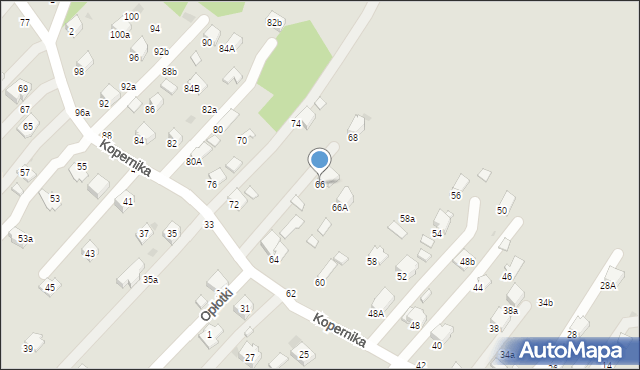 Krosno, Kopernika Mikołaja, 66, mapa Krosna