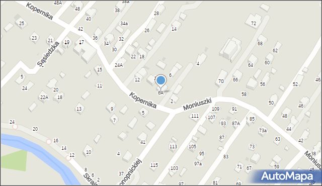 Krosno, Kopernika Mikołaja, 6A, mapa Krosna