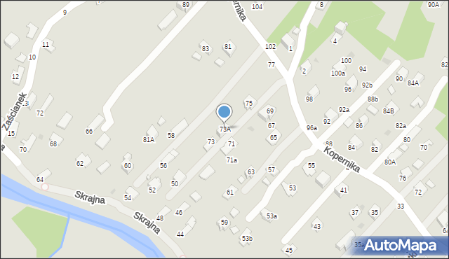 Krosno, Kopernika Mikołaja, 73A, mapa Krosna