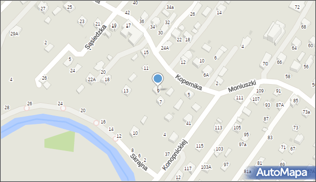 Krosno, Kopernika Mikołaja, 9, mapa Krosna