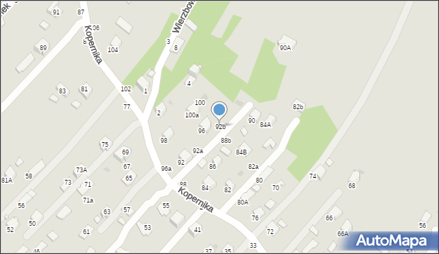 Krosno, Kopernika Mikołaja, 92b, mapa Krosna