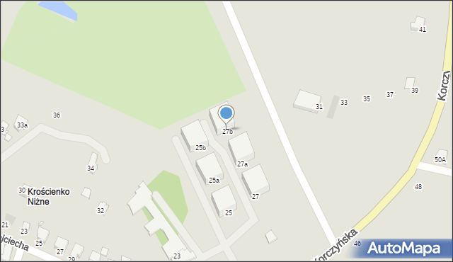 Krosno, Korczyńska, 27b, mapa Krosna