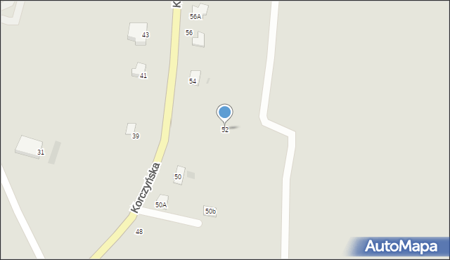 Krosno, Korczyńska, 52, mapa Krosna