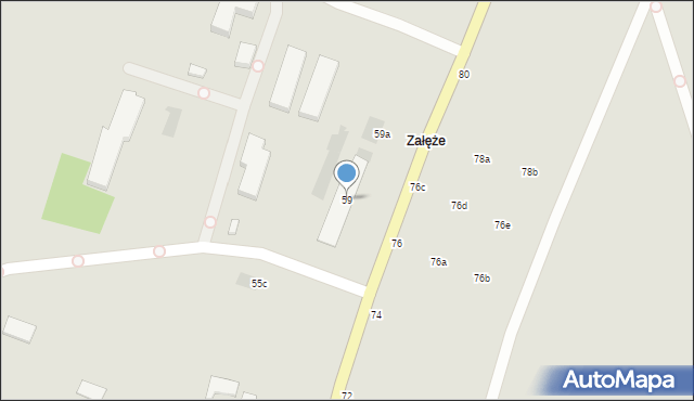 Krosno, Korczyńska, 59, mapa Krosna