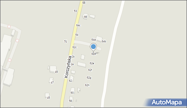 Krosno, Korczyńska, 62d, mapa Krosna