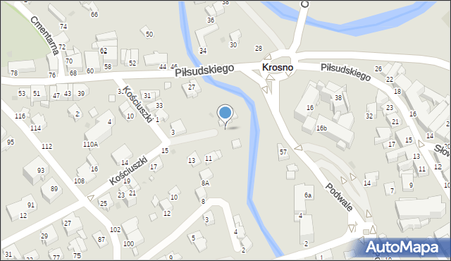 Krosno, Kościuszki Tadeusza, gen., 9, mapa Krosna