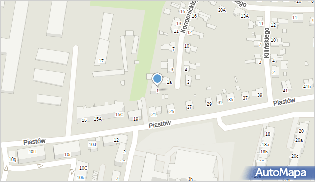 Krosno Odrzańskie, Konopnickiej Marii, 1, mapa Krosno Odrzańskie