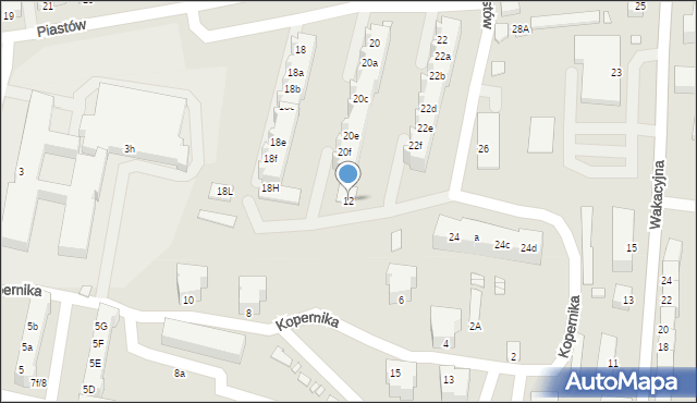 Krosno Odrzańskie, Kopernika Mikołaja, 12, mapa Krosno Odrzańskie