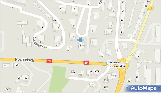 Krosno Odrzańskie, Kopernika Mikołaja, 7, mapa Krosno Odrzańskie