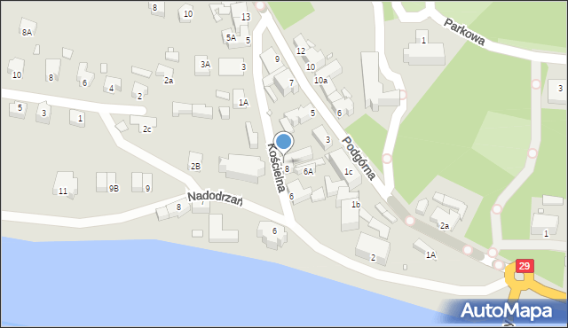 Krosno Odrzańskie, Kościelna, 8a, mapa Krosno Odrzańskie