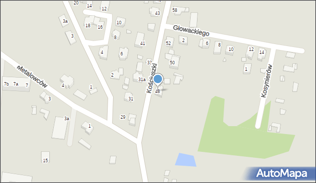 Krosno Odrzańskie, Kościuszki Tadeusza, gen., 48, mapa Krosno Odrzańskie