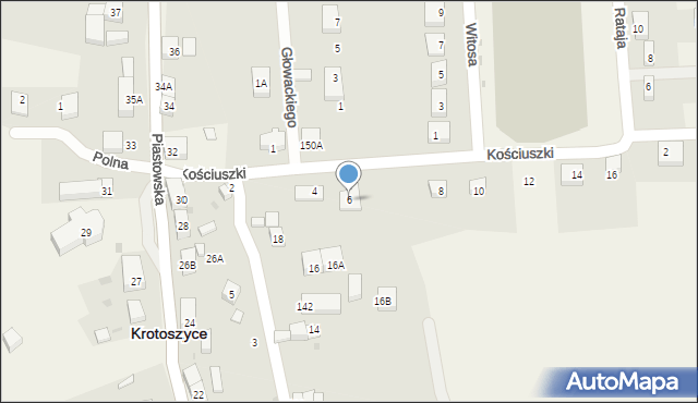 Krotoszyce, Kościuszki Tadeusza, gen., 6, mapa Krotoszyce