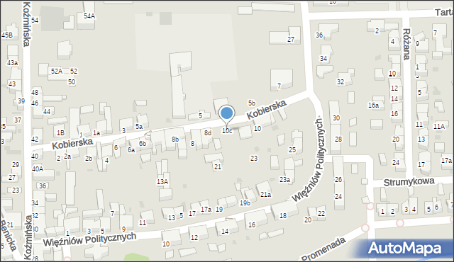 Krotoszyn, Kobierska, 10c, mapa Krotoszyna