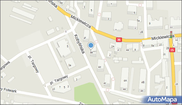 Krotoszyn, Kobylińska, 4e, mapa Krotoszyna