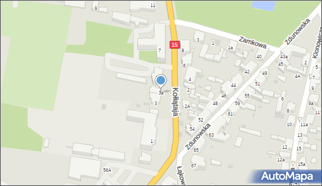Krotoszyn, Kołłątaja Hugo, 3a, mapa Krotoszyna