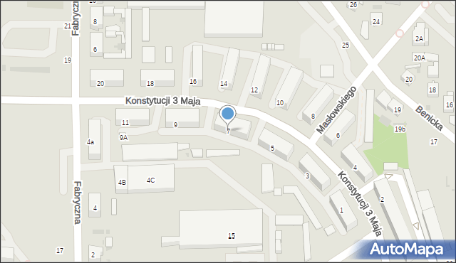 Krotoszyn, Konstytucji 3 Maja, 7, mapa Krotoszyna