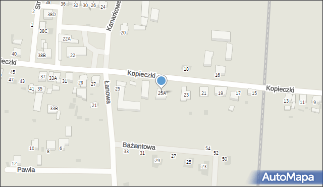 Krotoszyn, Kopieczki, 25A, mapa Krotoszyna