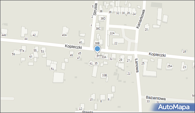 Krotoszyn, Kopieczki, 37, mapa Krotoszyna