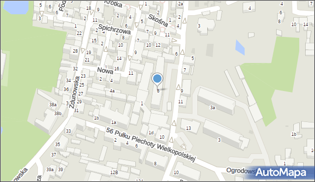 Krotoszyn, Kościuszki Tadeusza, gen., 8, mapa Krotoszyna