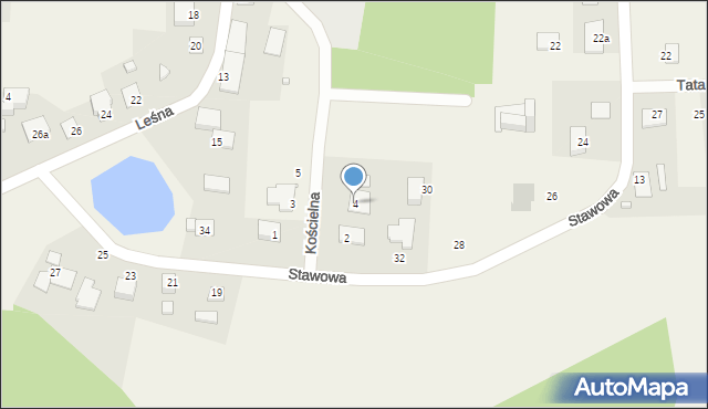 Kruszyn, Kościelna, 4, mapa Kruszyn