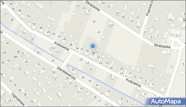Kruszyna, Kościelna, 28, mapa Kruszyna