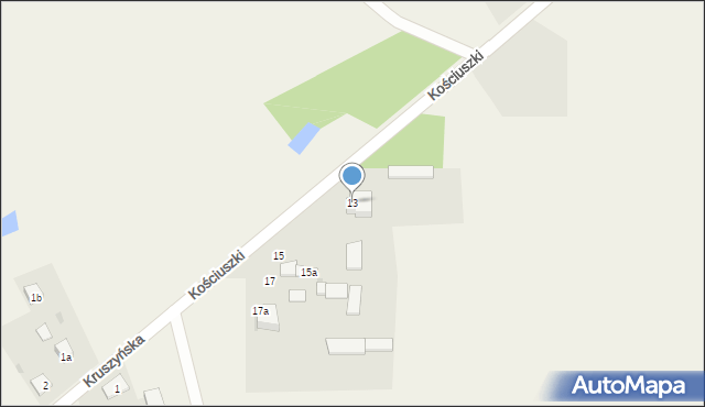 Kruszyna, Kościuszki Tadeusza, gen., 13, mapa Kruszyna