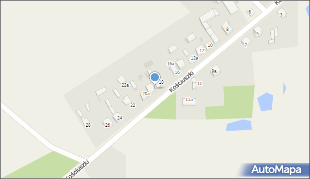 Kruszyna, Kościuszki Tadeusza, gen., 20, mapa Kruszyna