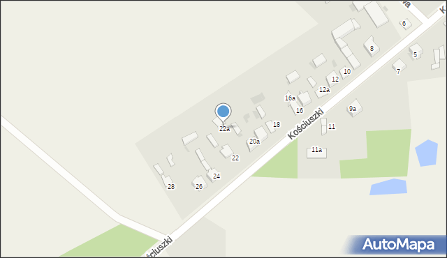 Kruszyna, Kościuszki Tadeusza, gen., 22a, mapa Kruszyna