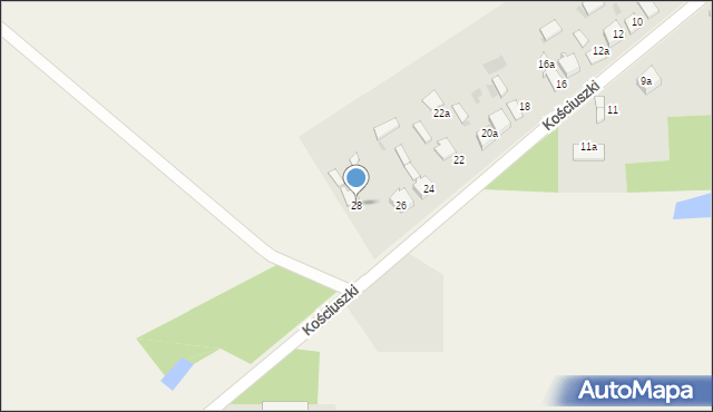 Kruszyna, Kościuszki Tadeusza, gen., 28, mapa Kruszyna