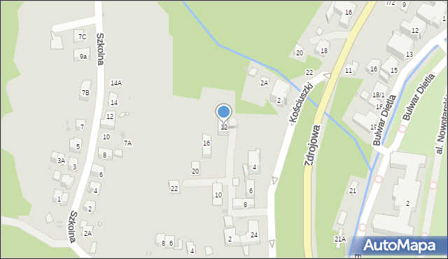 Krynica-Zdrój, Kościuszki Tadeusza, gen., 12, mapa Krynica-Zdrój