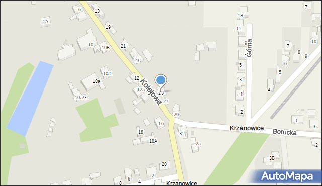 Krzanowice, Kolejowa, 25, mapa Krzanowice