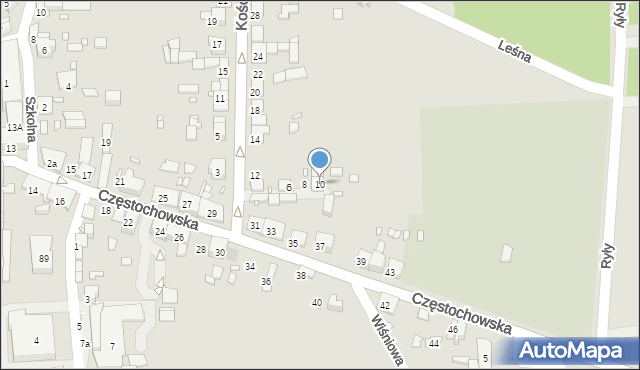Krzepice, Kościuszki Tadeusza, gen., 10, mapa Krzepice
