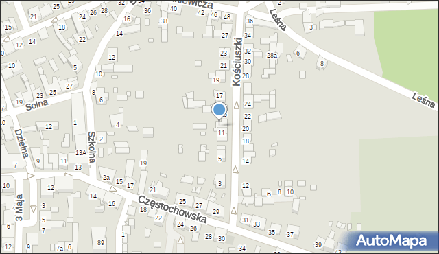 Krzepice, Kościuszki Tadeusza, gen., 13, mapa Krzepice