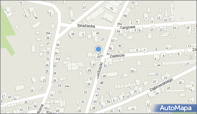 Krzepice, Kościuszki Tadeusza, gen., 43, mapa Krzepice