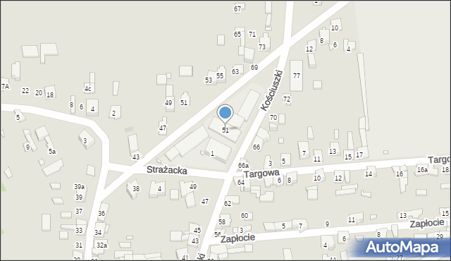 Krzepice, Kościuszki Tadeusza, gen., 51, mapa Krzepice