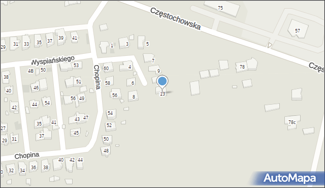 Krzepice, Kozielewskiego, 13, mapa Krzepice